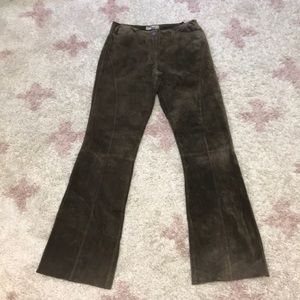 Pork leather bootcut jeans